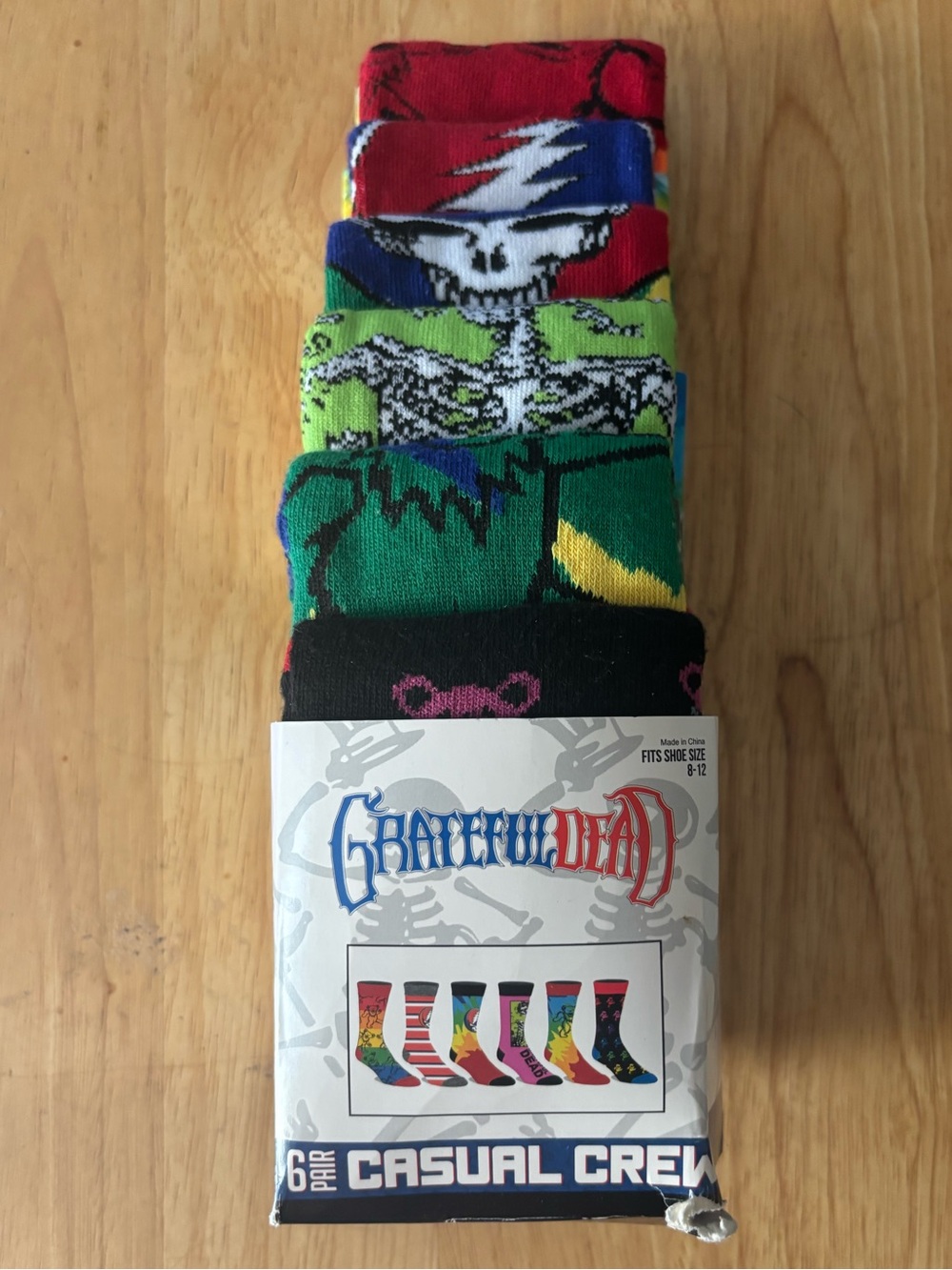 🧦 Grateful Dead Crew Socks Six (6)** different Pair Total - Picture 2 of 9